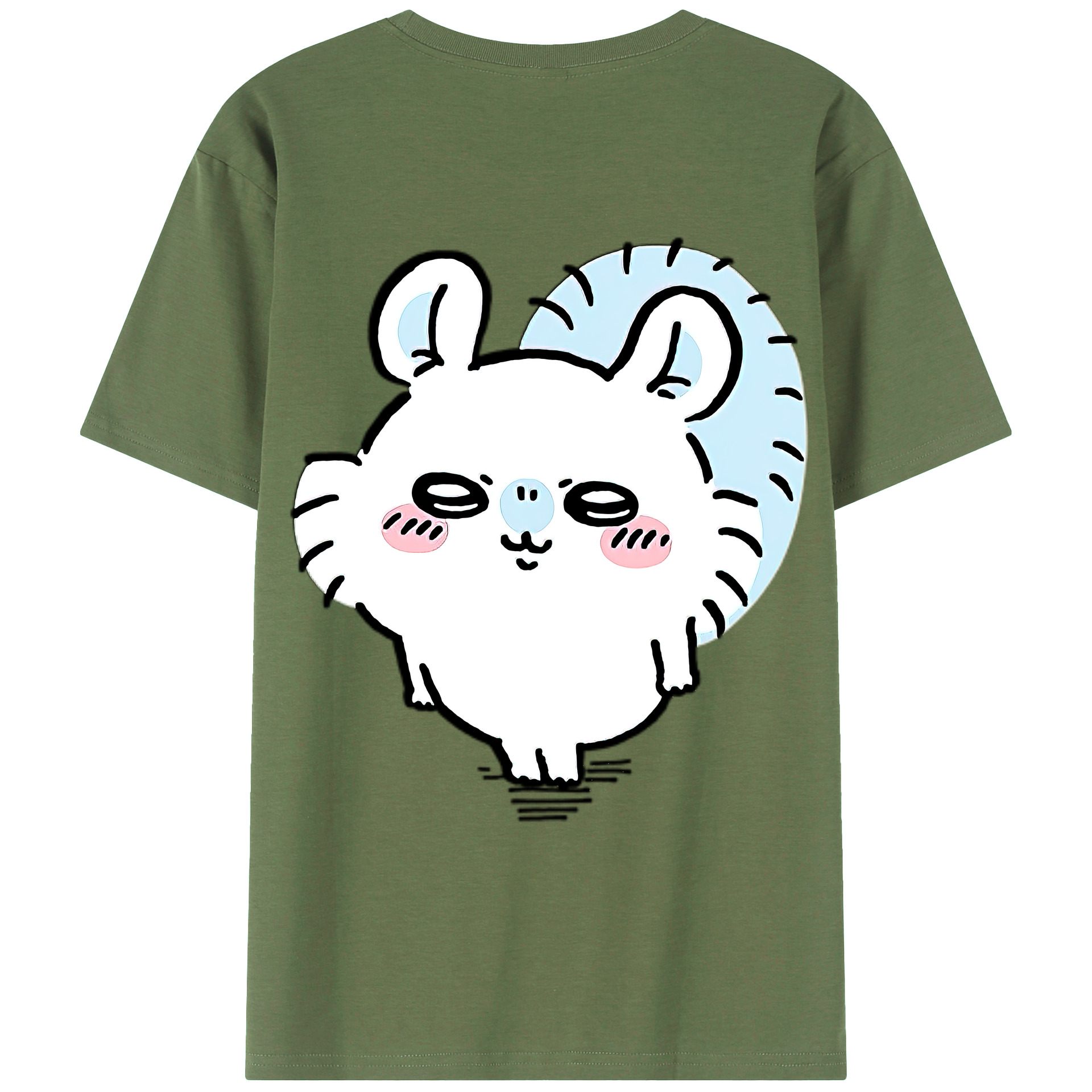 （画像用） ちいかわ モモンガ Chii-kawa Momonga 綿100％ メンズ半袖Tシャツ（バックプリント） 通気性